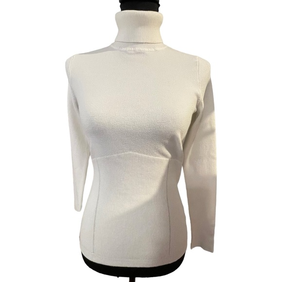 White House Black Market Sweaters - White House Black Market White Turtleneck Sweater